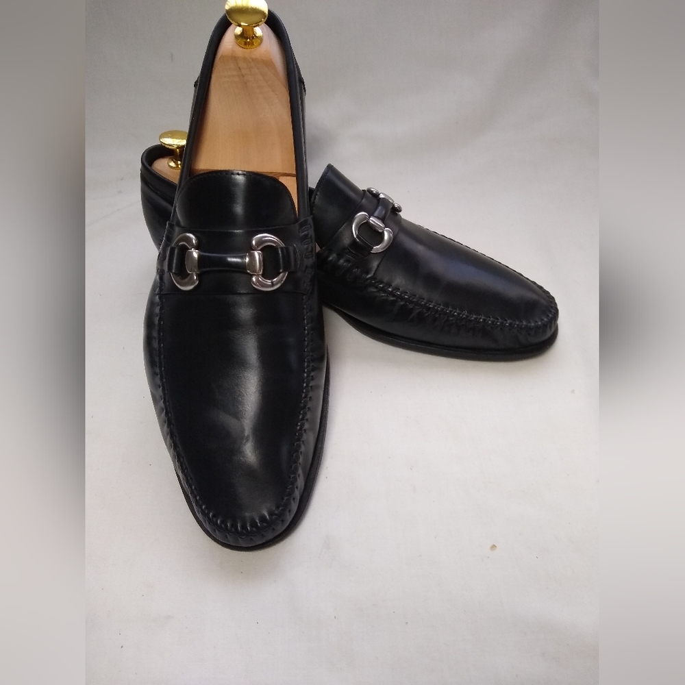 Santoni Horse Bit Loafers 10 D (US)  black + silver + trees ($20 value) EUC